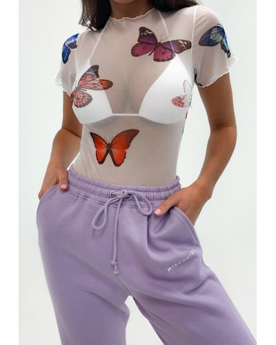 butterfly lightening print bodysuit & joggers set