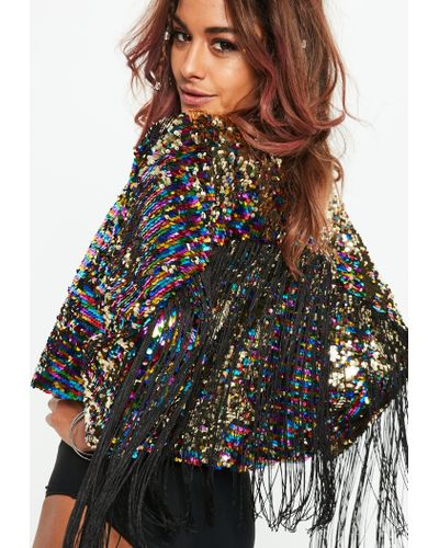 black sequin fringe jacket