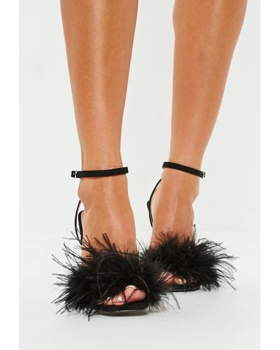 feather heeled sandals