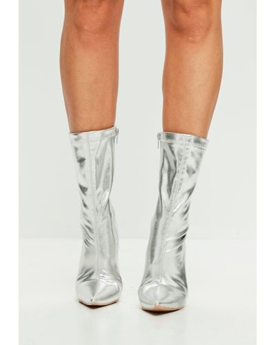 metallic silver boots