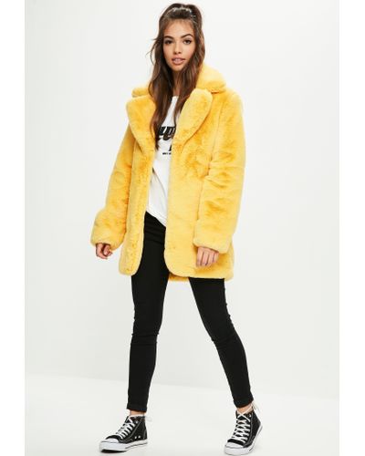 yellow fur collar
