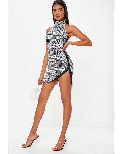 black and white dog tooth dress
