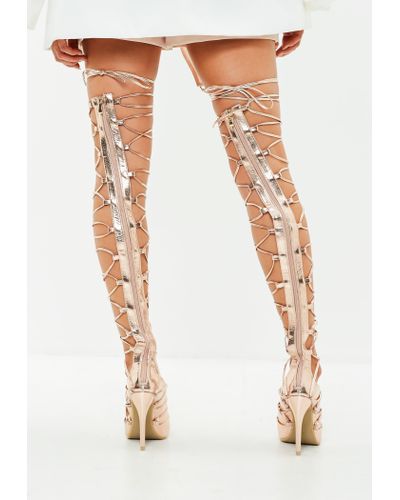 rose gold gladiator heels