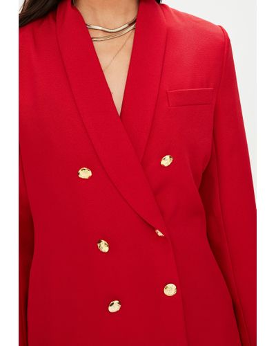longline red blazer