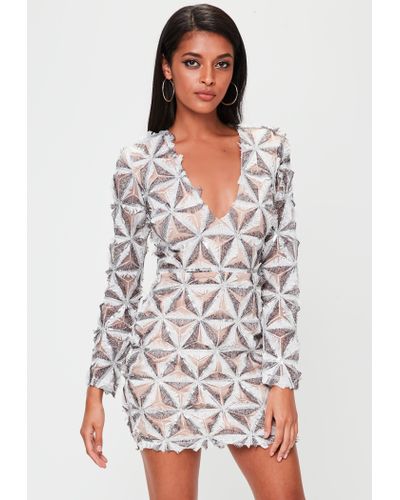 white diamond fringe dress
