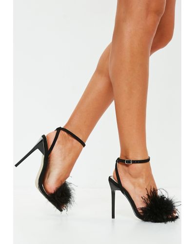 feather heeled sandals