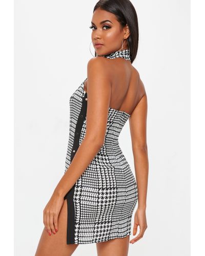 black and white dog tooth dress