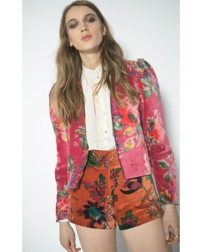 Alix Of Bohemia Ashley Raspberry Velvet Jacket in Pink - Lyst