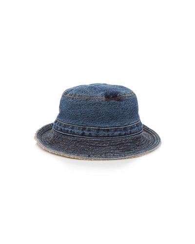 ー品販売 ganni teddy hat denim - ハット 