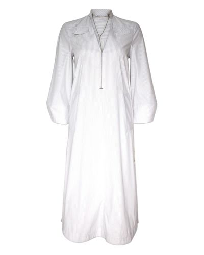 Baum und Pferdgarten Adwoa Chain Detail Cotton-blend Dress in White - Lyst