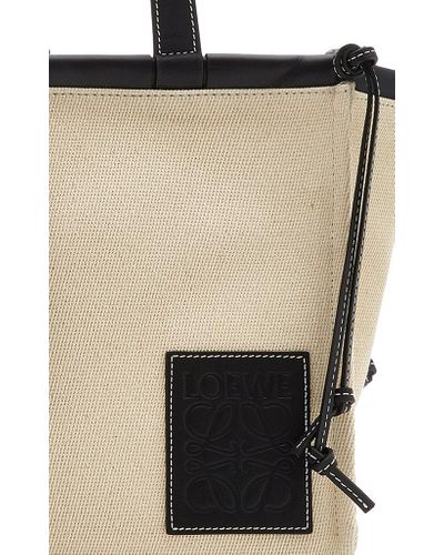 Loewe Canvas Small Cushion Tote in Black/White (Brown) | Lyst