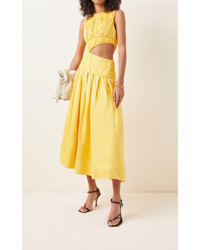aje yellow mini dress