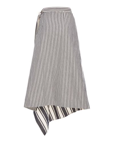 Monse Cotton Striped Wrap Skirt - Lyst