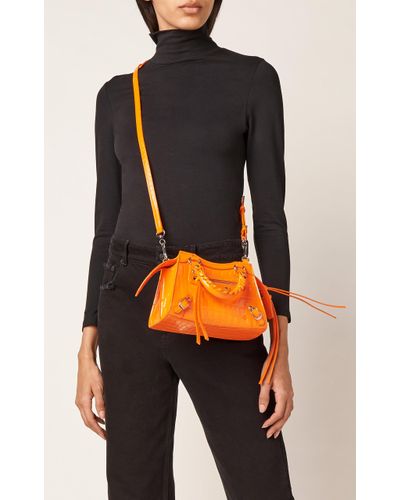 Balenciaga Neo Classic City Mini Croc-effect Leather Bag in Orange 