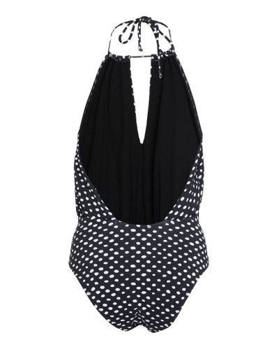 Stefania Frangista Synthetic Amber Polka Dot One Piece in Black - Lyst