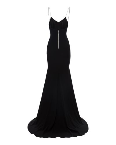 Alex Perry Leah Satin Crepe Singlet Gown in Black - Lyst