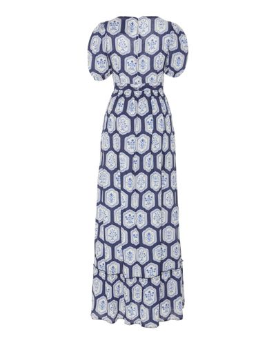 Agua by Agua Bendita Pomelo Floral-printed Linen Maxi Dress in Blue - Lyst