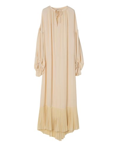 By Malene Birger Synthetic Selinah Solid Crepe Maxi Dress in Natural - Lyst