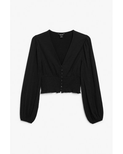 Shirred waist blouse monki Clearance
