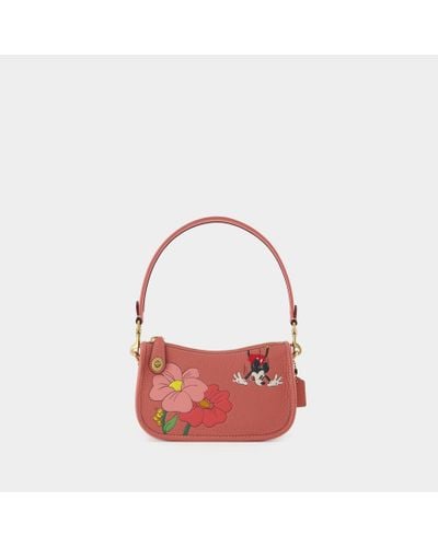 COACH Swinger 20 Disney Hobo Bag - - Coral - Leather - Red