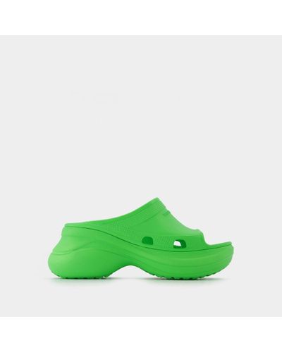 Balenciaga Pool Crocs Slide Rub - Green