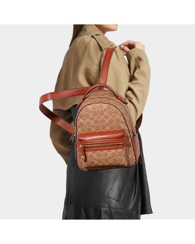 campus backpack 23 in signature canvas with coach patch