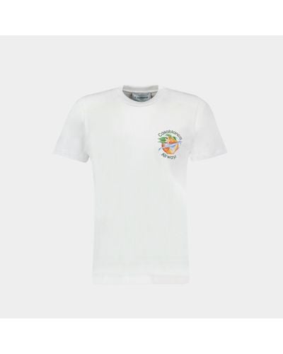 Casablancabrand Orbite Autour De L'orange Screen Printed T-shirt - White