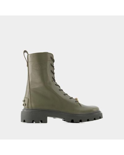 Tod's Gomma Pesante Boots - Green