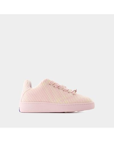 Burberry Check Knit Box Trainers - Pink