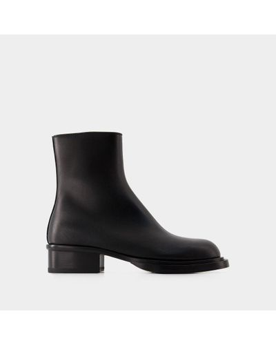 Alexander McQueen Cuban Stack Ankle Boots - Black