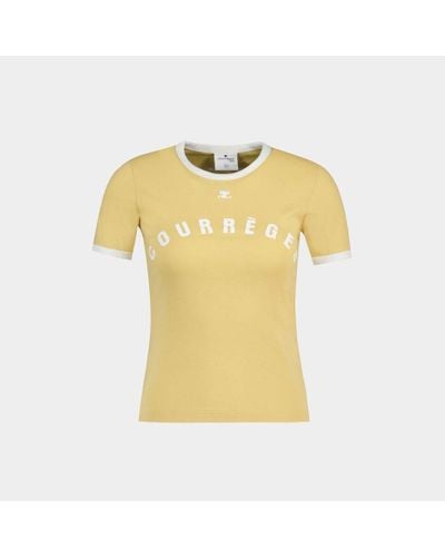 Courreges Contrast Printed T-shirt - Yellow