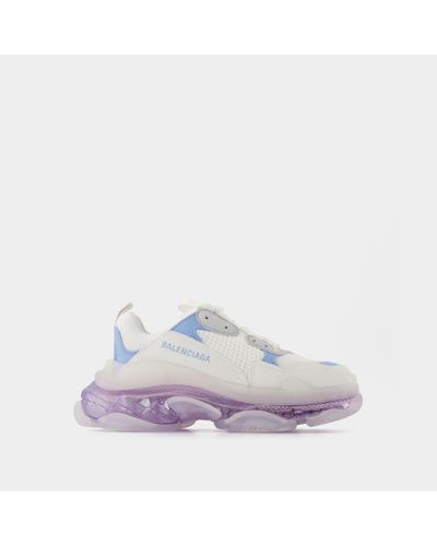 Balenciaga Triple S Trainers With Clear Sole - Purple