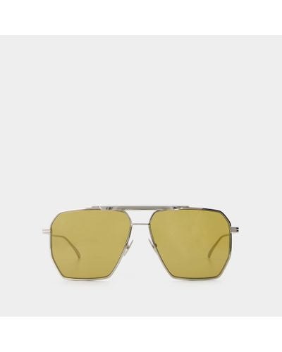Bottega Veneta Bv1012s Sunglasses - - Silver/brown - Metal - Yellow