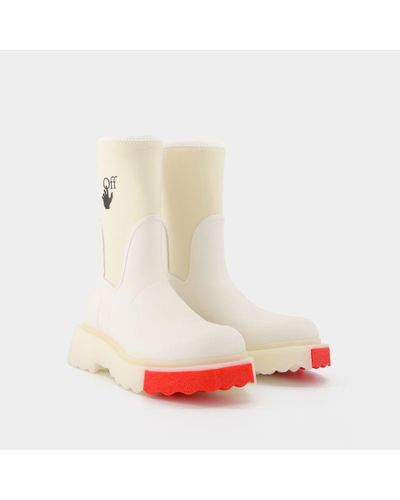 Off-White c/o Virgil Abloh New Rainboot Sponge Boots - White
