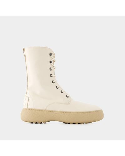 Tod's Winter Gommini Boots - Natural