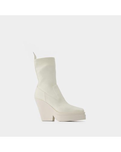Gia Borghini Texan Boots - White