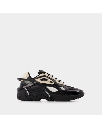 Raf Simons Cylon-21 Trainers In Ivory Black Leather