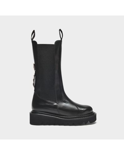 Toga Platform Ankle Boots - Black