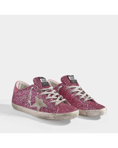 Baskets superstar en cuir de veau à paillettes roses Cuir Golden Goose en  coloris Rose - Lyst