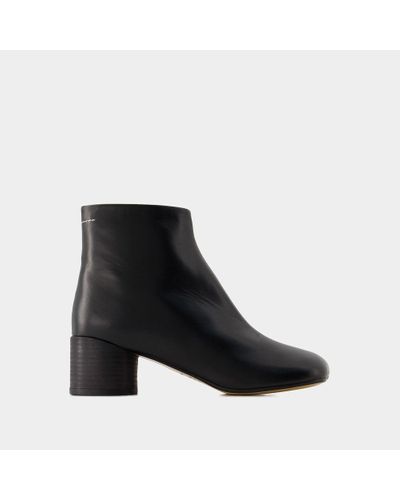 MM6 by Maison Martin Margiela 6 Anatomic 50 Ankle Boots - Black