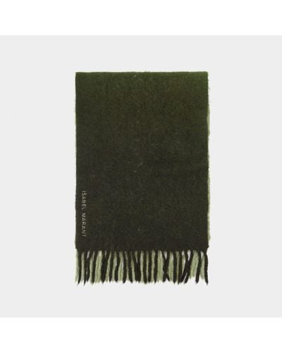 Isabel Marant Firna Scarf In Multicolour Wool - Green