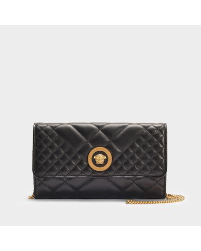 Versace Medusa Evening Bag In Black Quilted Nappa Leather