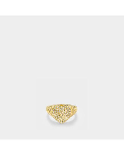 Yvonne Léon Set Heart Signet Ring & Wave Ring Diamonds - Metallic
