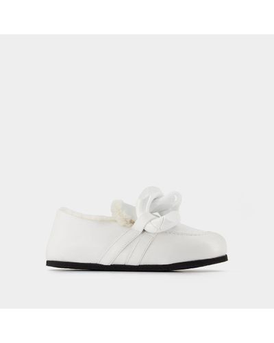 JW Anderson Chain Loafers Close Back - White