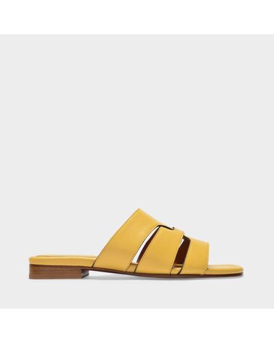 MANU Atelier 15 Woven Leather Slippers Sandals - Yellow