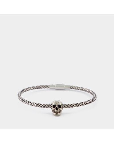 Alexander McQueen Cord Metallic Skull Bracelet