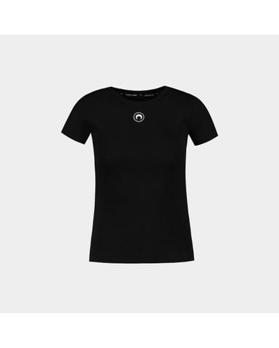 Marine Serre 1x1 Rib T-shirt - Black