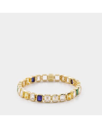 NUMBERING Colour Point Step Tennis Bracelet, Multicolor/gold Plated - Metallic