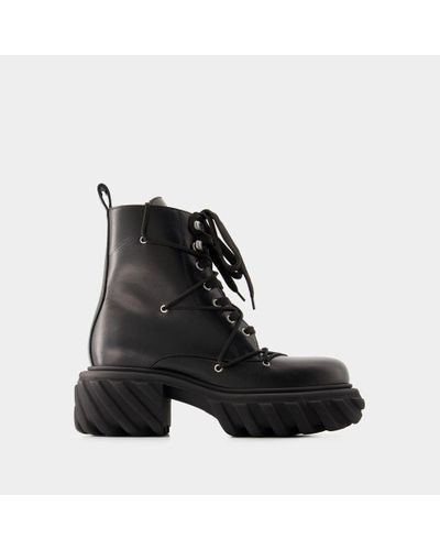 Off-White c/o Virgil Abloh Tractor Lace-Up Ankle Boots - Black