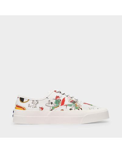 Maison Kitsuné Oly All Over Trainers - White